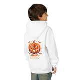 Youth Halloween Pumpkin Hoodie —“ God Money Power” Jack-o'-Lantern Graphic Hooded Sweatshirt