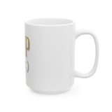 GMP Ceramic Mug — Gold "God Money Power" Inspirational Coffee Cup (11oz, 15oz)