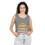 God Money Power Tank Top — Bold Gold Faith & Hustle Graphic