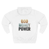 God Money Power Hoodie — Bold Religious & Motivational Graphic Pullover