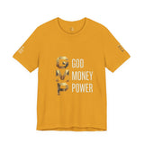 GVP 'God Money Power' Graphic Tee – Gold Lettering Christian Streetwear