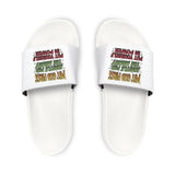 Men's Slide Sandals — Removable Strap Casual Pool & Beach Slides with Vintage Text Design