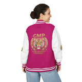 Tiger Crest Letterman Jacket — GMP "Good Money Power" Red & White Varsity