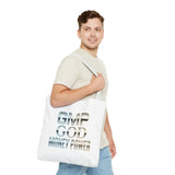 Money Power Tote Bag — 'GMP GOD' Metallic Typographic Canvas Tote