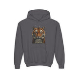 Tiger 'God Money Power' Youth Hoodie — Bold Graphic Pullover for Kids