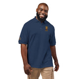 Embroidered Gold Bear Polo Shirt - Classic Casual Polo with Small Chest & Sleeve Embroidery