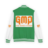 Letterman Jacket — "GMP (God Money Power)" Red & White Varsity Jacket