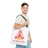 God Money Power Tote Bag — Bold Graphic Religious Streetwear Tote