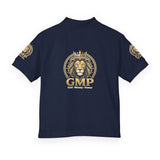 Youth Polo Shirt – Gold Lion Crest "GMP" School/Team Logo