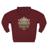 Hoodie — 'God Money Power' Vintage Emblem Fleece Hoodie