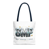 GMP Metallic Logo Tote Bag — God Money Power Graphic Tote