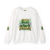 God Money Power Crewneck Sweatshirt — Bold Faith & Prosperity Graphic