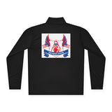 Quarter‑Zip Pullover — Patriotic 'God Never Forgets' American Flag Design