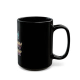God Money Power Black Ceramic Mug — Inspirational Retro Text Coffee Cup (11oz, 15oz)