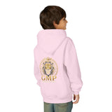 Youth Lion Crest Hoodie — GMP Gold Emblem Kids Pullover