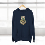 God Power Hoodie — Retro 3D Faith Graphic Fleece Hoodie