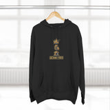 God Money Power Hoodie — Crown & Coin Vertical Graphic Fleece Hoodie