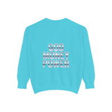 Graphic Sweatshirt - "God Money Power" Blue Retro Streetwear Crewneck