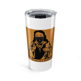 20oz Tumbler — ‘God Money Power’ Masked Saint Illustration Travel Cup