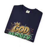 God Money Power T-Shirt — Bold Comic Typography Tee