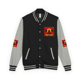 Letterman Jacket — "God Money Power" Red & White Varsity Jacket