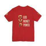 GVP 'God Money Power' Graphic Tee – Gold Lettering Christian Streetwear