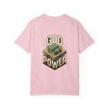 God Power T-Shirt — Faith Graphic Tee with Vintage Tank Illustration