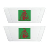 Slide Sandals — Retro Green & Red Statue Graphic Removable-Strap Slides