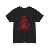 Graphic Tee - Red Mystic Hooded Figure Streetwear