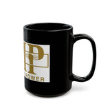 Gold GMP Logo Black Coffee Mug — Good Money Power 11oz/15oz