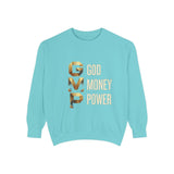 Sweatshirt — G.M.P. Gold Logo "God Money Power" Casual Graphic Sweatshirt