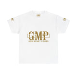 GMP "God Money Power" Graphic Tee – White Gold Logo