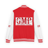 Letterman Jacket — "GMP (God Money Power)" Red & White Varsity Jacket