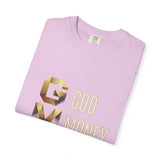 T-Shirt — GVMP Gold Graphic: "God Money Power" Statement Tee