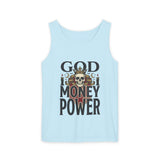 God Money Power- Skull Tank Top — Edgy Graphic Streetwear