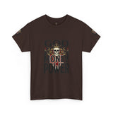 Graphic Tee — "God Money Power" Skull Design