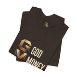 GVP 'God Money Power' Graphic Tee – Gold Lettering Christian Streetwear