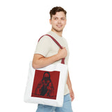 Jesus Icon Masked Tote Bag - 'Lord Money Power' Red Graphic Tote