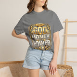 God Money Power Graphic T-Shirt — Bold Gold Faith & Hustle Tee