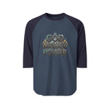 God Money Power Raglan Shirt — Christian Faith & Prosperity Graphic Tee