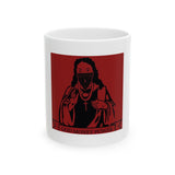 Religious Icon Red Bandana Mug – God Money Power Ceramic Coffee Cup (11oz, 15oz)