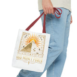 Egyptian Pyramid Tote Bag — "God Money Power" Sun & Ankh Graphic