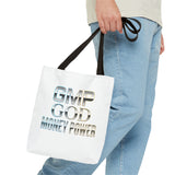 Money Power Tote Bag — 'GMP GOD' Metallic Typographic Canvas Tote
