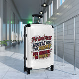Suitcase - "Put God First, Hustle for the Money, Put Yourself in Power" Inspirational Carry-On
