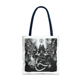 Angel Of Death Gothic Angel & Serpent Art Tote Bag – Dark Mystic Graphic Carryall