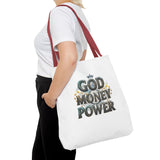 God Money Power Tote Bag — Inspirational Faith & Prosperity Canvas Tote