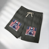 American Flag Graphic Sweat Shorts — Patriotic Fleece Lounge Shorts