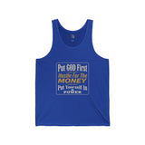 Faith & Hustle Tank Top — "Put GOD First, Hustle For The MONEY, Put Yourself In POWER" Motivational Christian Tank