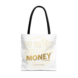 Inspirational Faith Tote Bag — "Put God First, Hustle for the Money" All-Over Print
