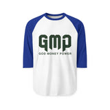 GMP 'God Money Power' Raglan Baseball Tee — Faith & Prosperity Graphic Shirt